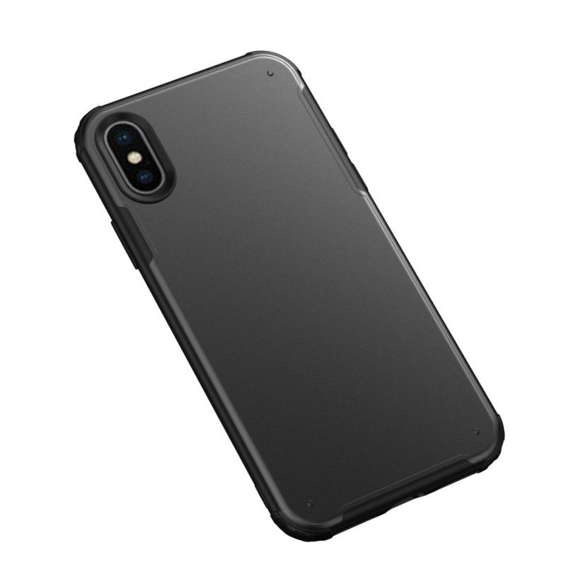 Hoesje iPhone XS Max Wit Zwart Matte Hybride