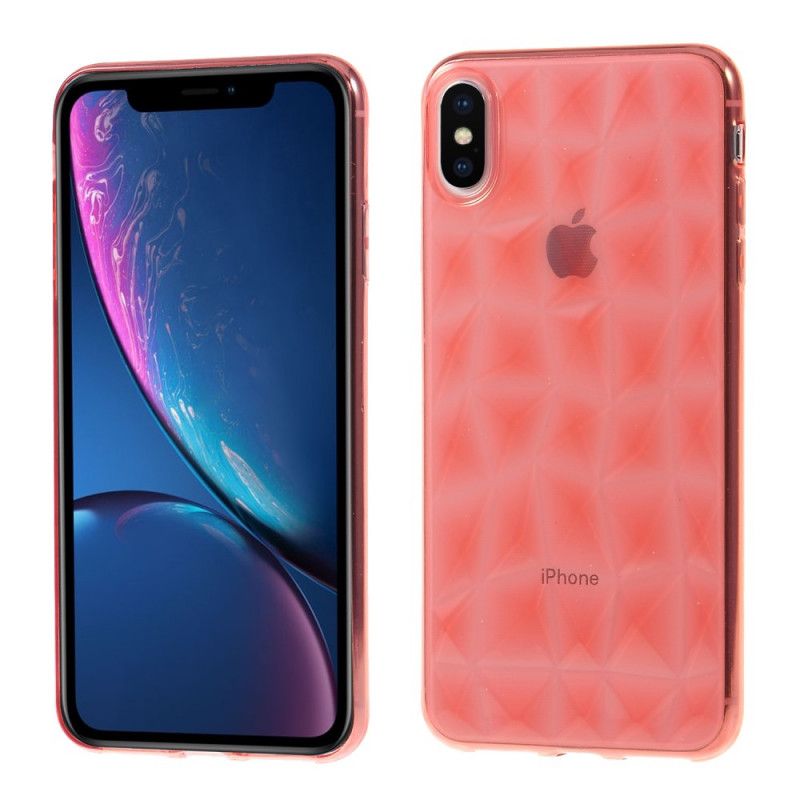 Hoesje iPhone XS Max Zwart Diamanttextuur