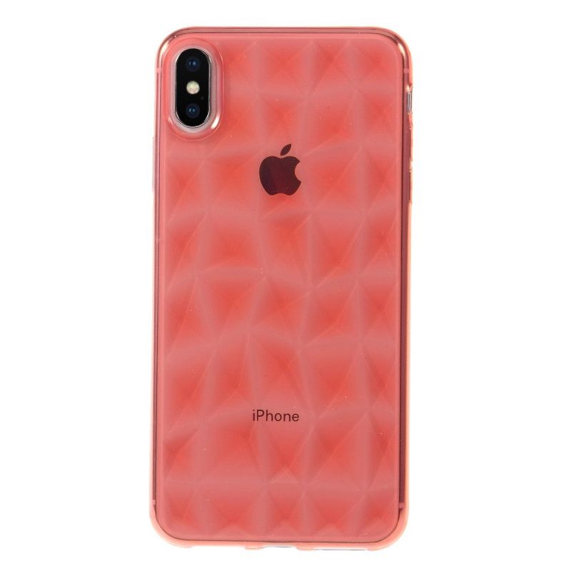 Hoesje iPhone XS Max Zwart Diamanttextuur