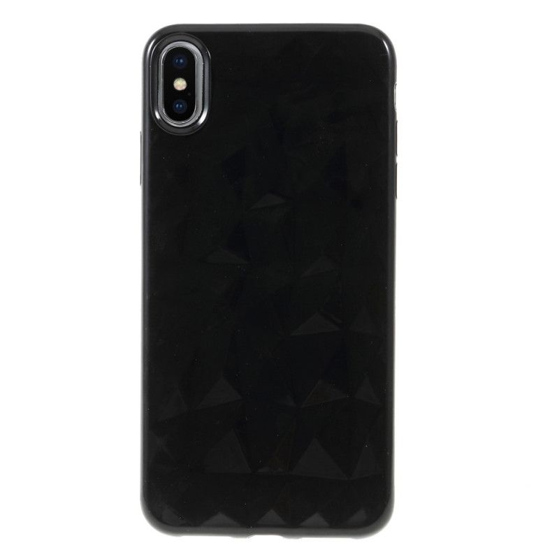 Hoesje iPhone XS Max Zwart Diamanttextuur