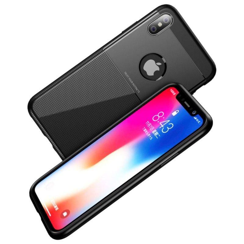 Hoesje voor iPhone XS Max Bruin Zwart Antislip Hybride Ipaky