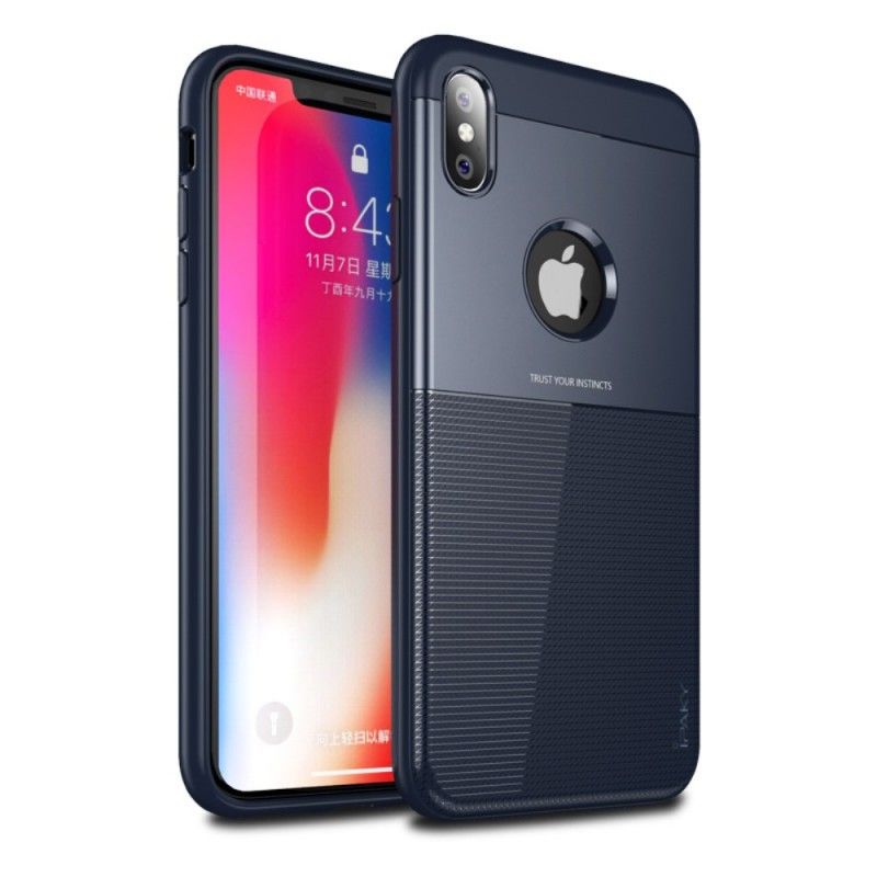 Hoesje voor iPhone XS Max Bruin Zwart Antislip Hybride Ipaky