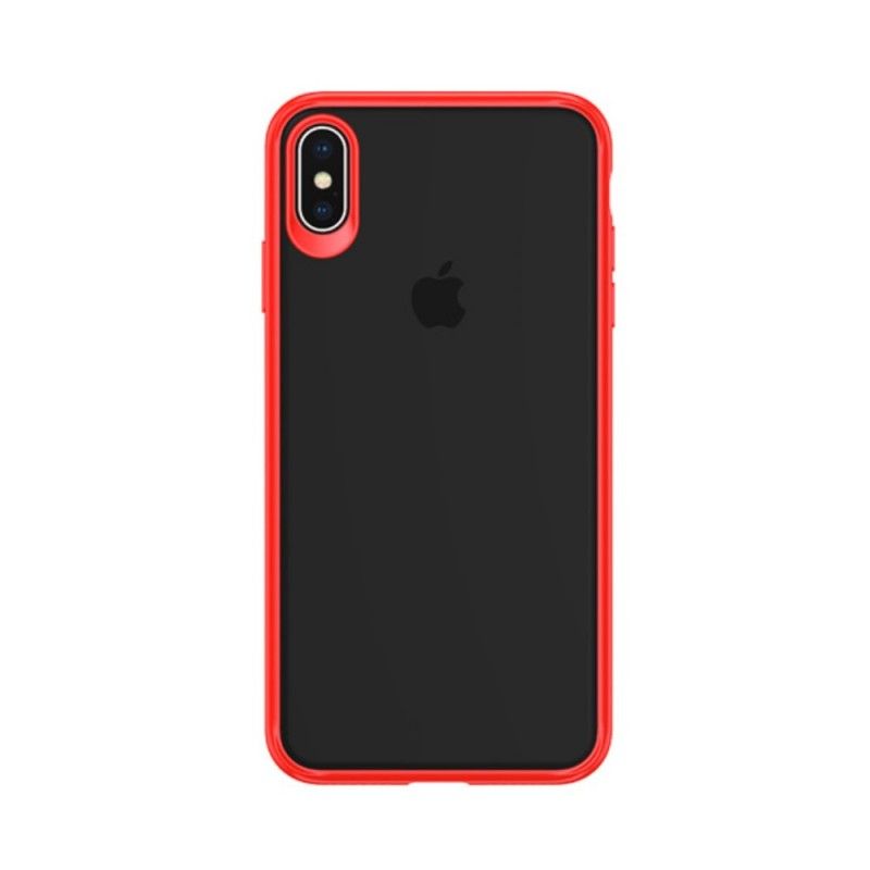 Hoesje voor iPhone XS Max Donkerblauw Rood Usams Mant-Serie