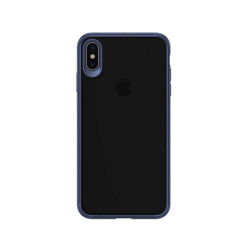 Hoesje voor iPhone XS Max Donkerblauw Rood Usams Mant-Serie