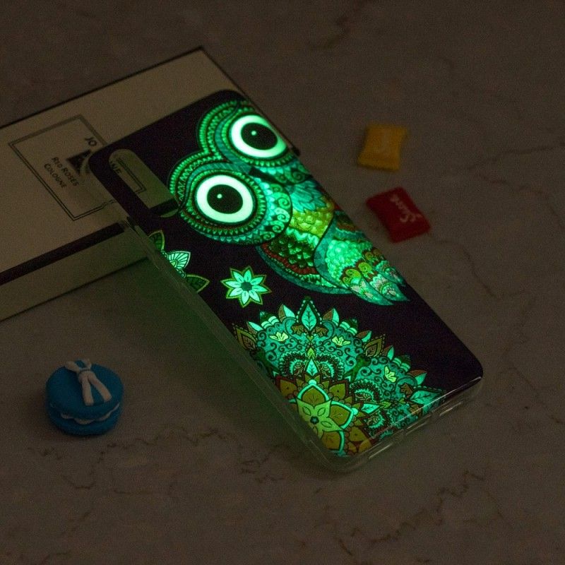 Hoesje voor iPhone XS Max Fluorescerende Mandala-Uil