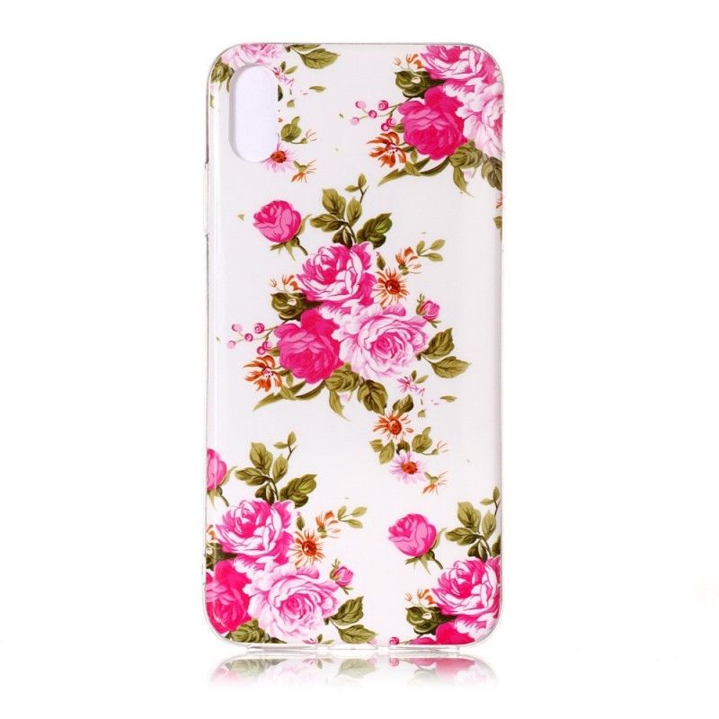 Hoesje voor iPhone XS Max Fluorescerende Vrijheidsbloemen