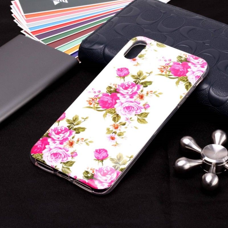 Hoesje voor iPhone XS Max Fluorescerende Vrijheidsbloemen