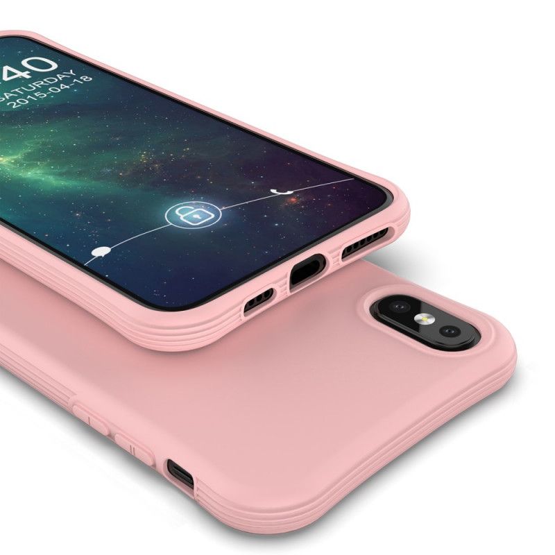 Hoesje voor iPhone XS Max Geel Roze Flexibele Matte Siliconen