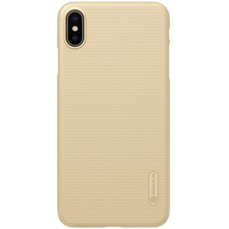 Hoesje voor iPhone XS Max Goud Zwart Stijve Frosted Nillkin