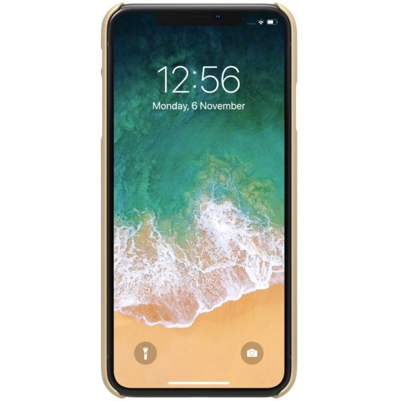 Hoesje voor iPhone XS Max Goud Zwart Stijve Frosted Nillkin