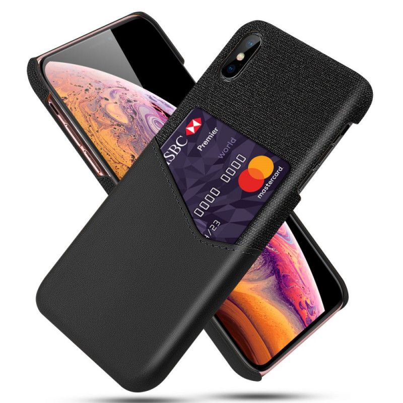 Hoesje voor iPhone XS Max Grijs Zwart Ksq Kaarthouder