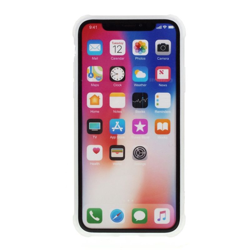 Hoesje voor iPhone XS Max Magenta Wit Flitsend Geometrisch Marmer