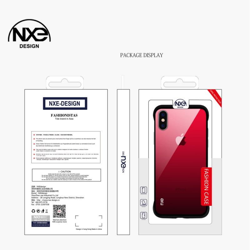 Hoesje voor iPhone XS Max Roze Rood Nxe Gehard Glas Kleuren