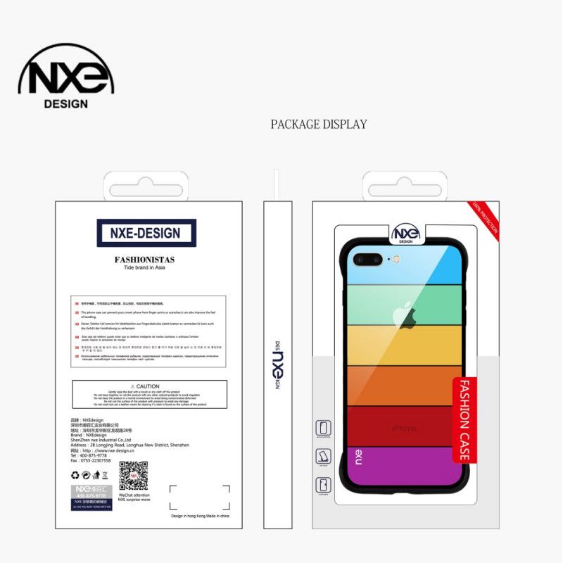 Hoesje voor iPhone XS Max Turkoois Geel Nxe Regenboogreeks