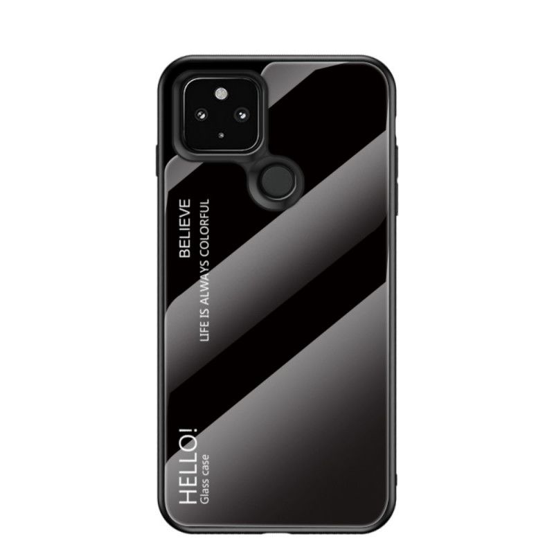 Case Hoesje Google Pixel 5 Wit Zwart Telefoonhoesje Hallo Gehard Glas