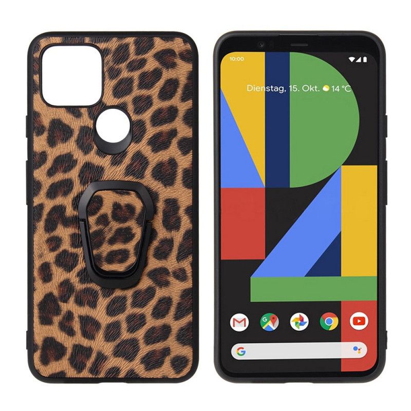 Hoesje Google Pixel 5 Ringhouder In Luipaardstijl