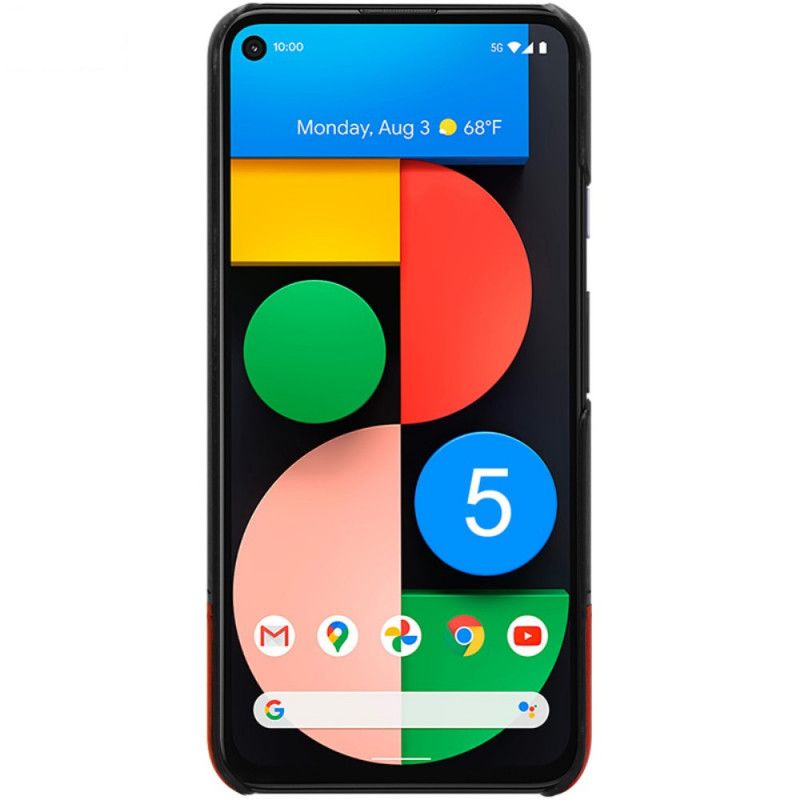 Hoesje Google Pixel 5 Rood Zwart Imak Ruiyi Serie Leereffect