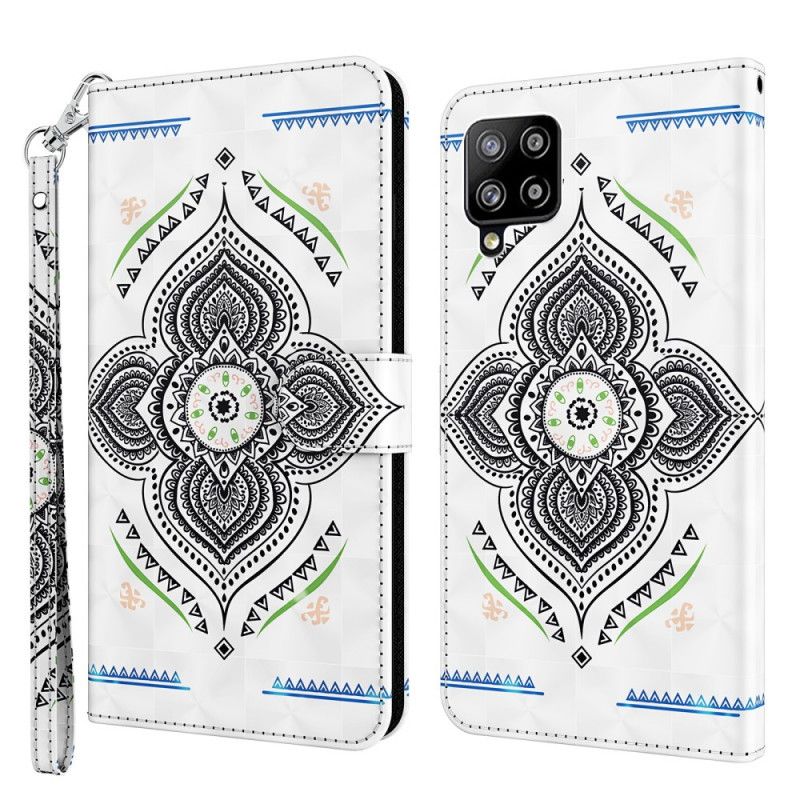 Bescherming Hoesje Samsung Galaxy A42 5G Telefoonhoesje Lichtvlekjes Mandala Met Riempje