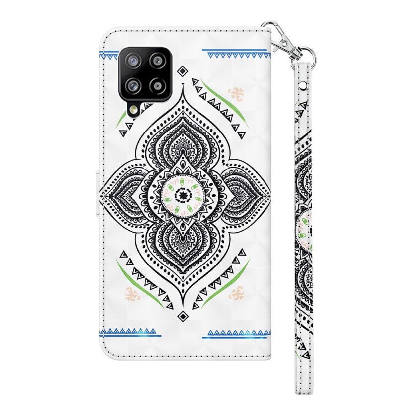 Bescherming Hoesje Samsung Galaxy A42 5G Telefoonhoesje Lichtvlekjes Mandala Met Riempje