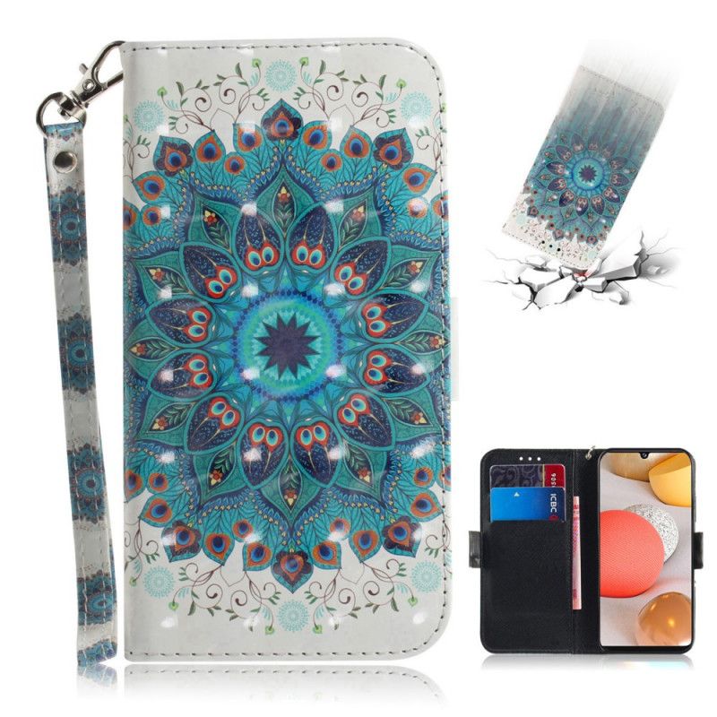 Bescherming Hoesje Samsung Galaxy A42 5G Telefoonhoesje Meesterlijke Mandala Met String