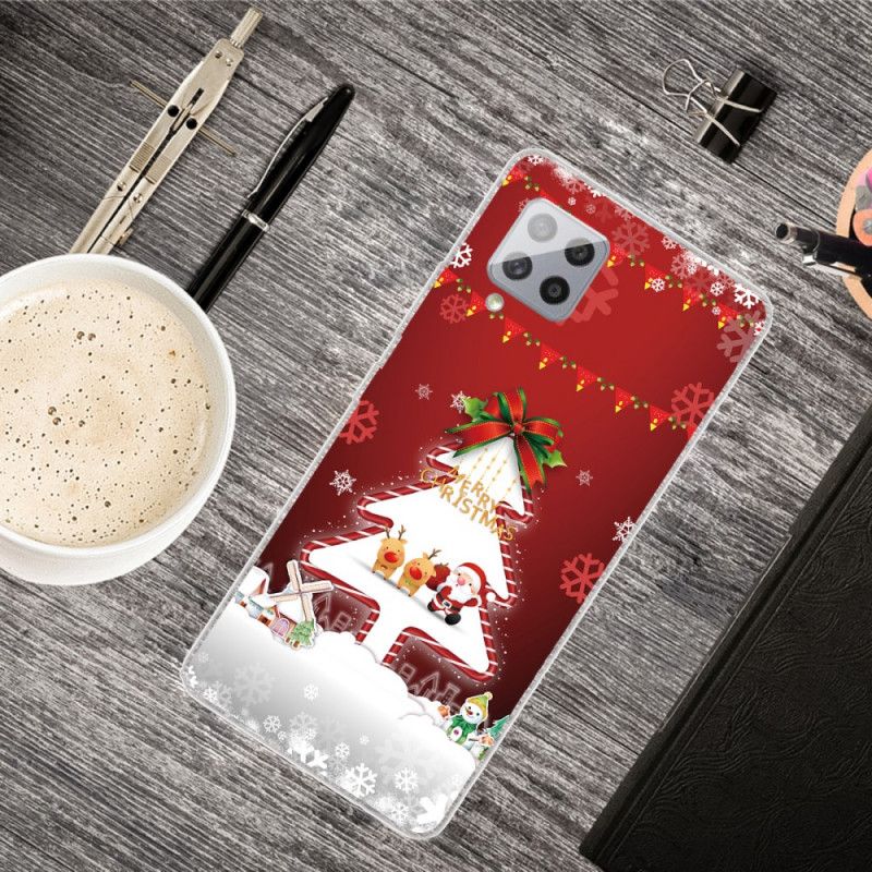 Case Hoesje Samsung Galaxy A42 5G Groen Rood Telefoonhoesje Vrolijk Kerstfeest