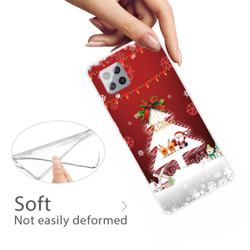 Case Hoesje Samsung Galaxy A42 5G Groen Rood Telefoonhoesje Vrolijk Kerstfeest