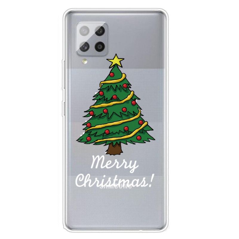 Case Hoesje Samsung Galaxy A42 5G Groen Rood Telefoonhoesje Vrolijk Kerstfeest