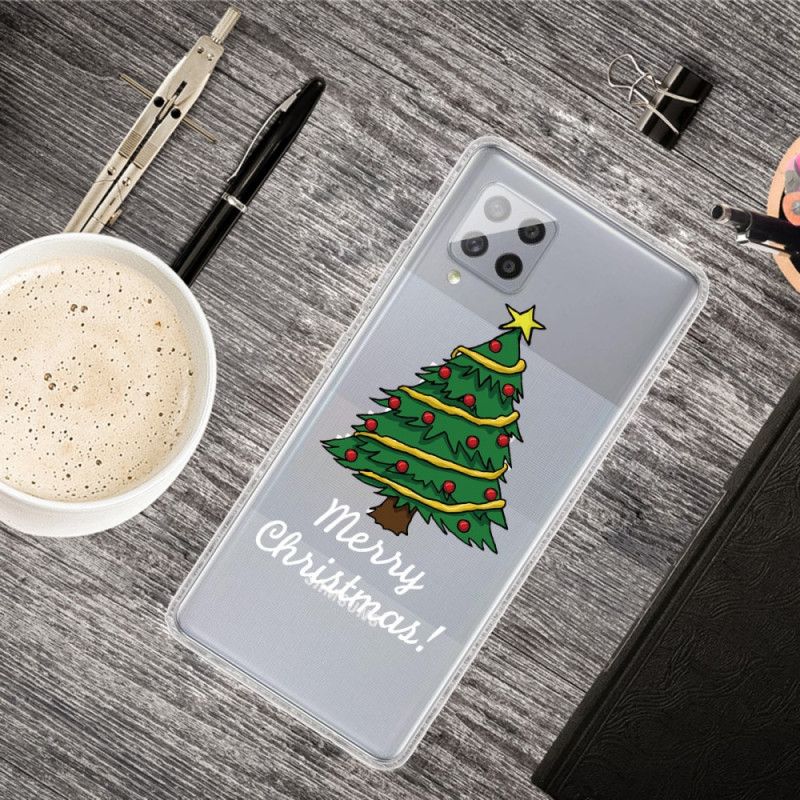 Case Hoesje Samsung Galaxy A42 5G Groen Rood Telefoonhoesje Vrolijk Kerstfeest