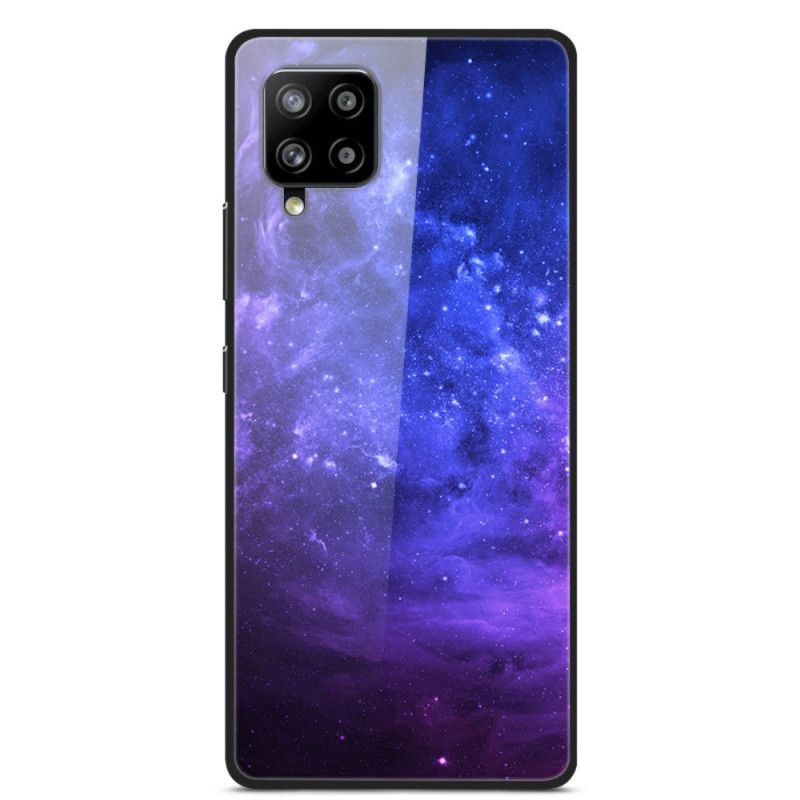 Case Hoesje Samsung Galaxy A42 5G Paars Donkerblauw Telefoonhoesje Melkwegglas En Siliconen