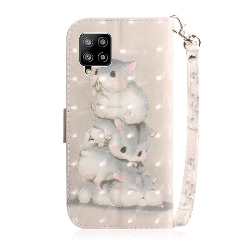 Cover Folio-hoesje Samsung Galaxy A42 5G Telefoonhoesje Hamsters Met String