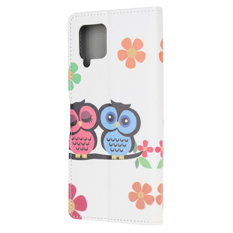 Cover Folio-hoesje Samsung Galaxy A42 5G Telefoonhoesje Paar Uilen