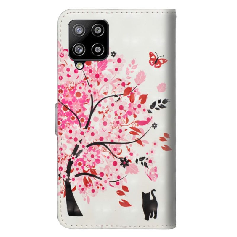 Cover Folio-hoesje Samsung Galaxy A42 5G Telefoonhoesje Roze Boom