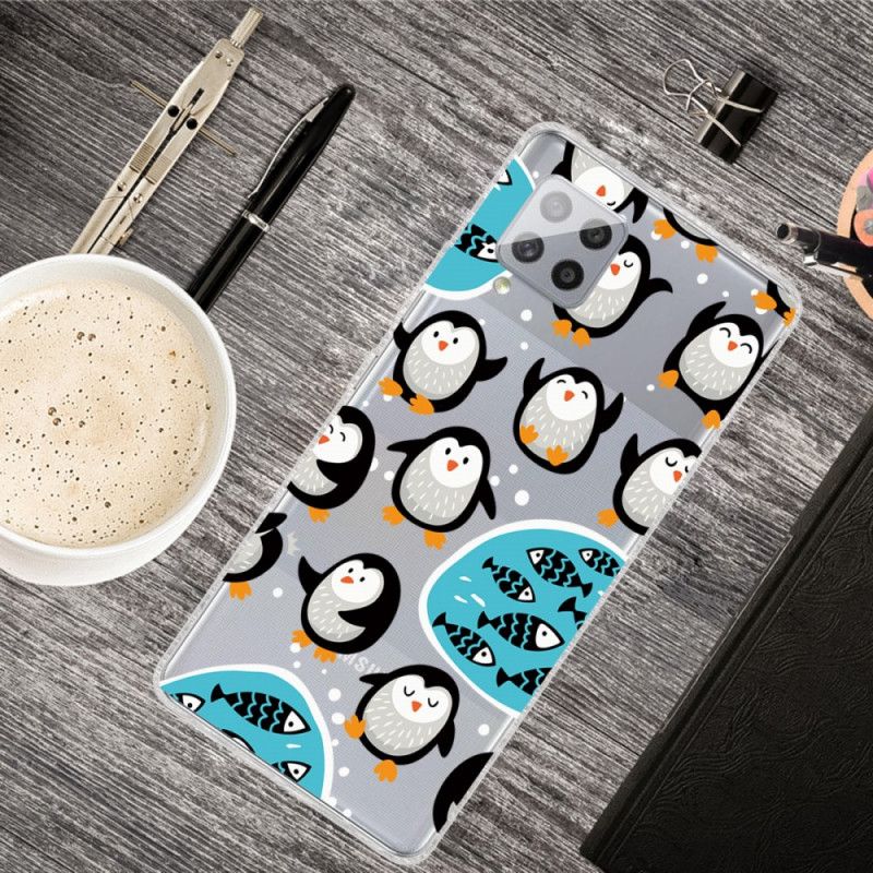 Cover Hoesje Samsung Galaxy A42 5G Telefoonhoesje Pinguïns En Vissen