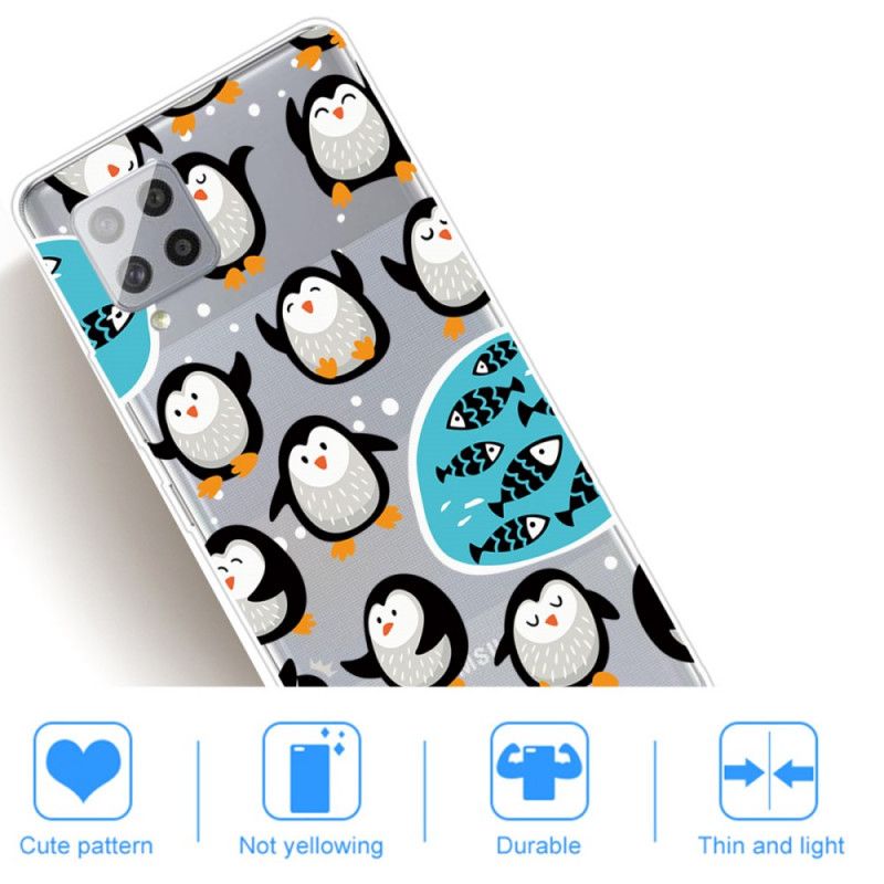 Cover Hoesje Samsung Galaxy A42 5G Telefoonhoesje Pinguïns En Vissen