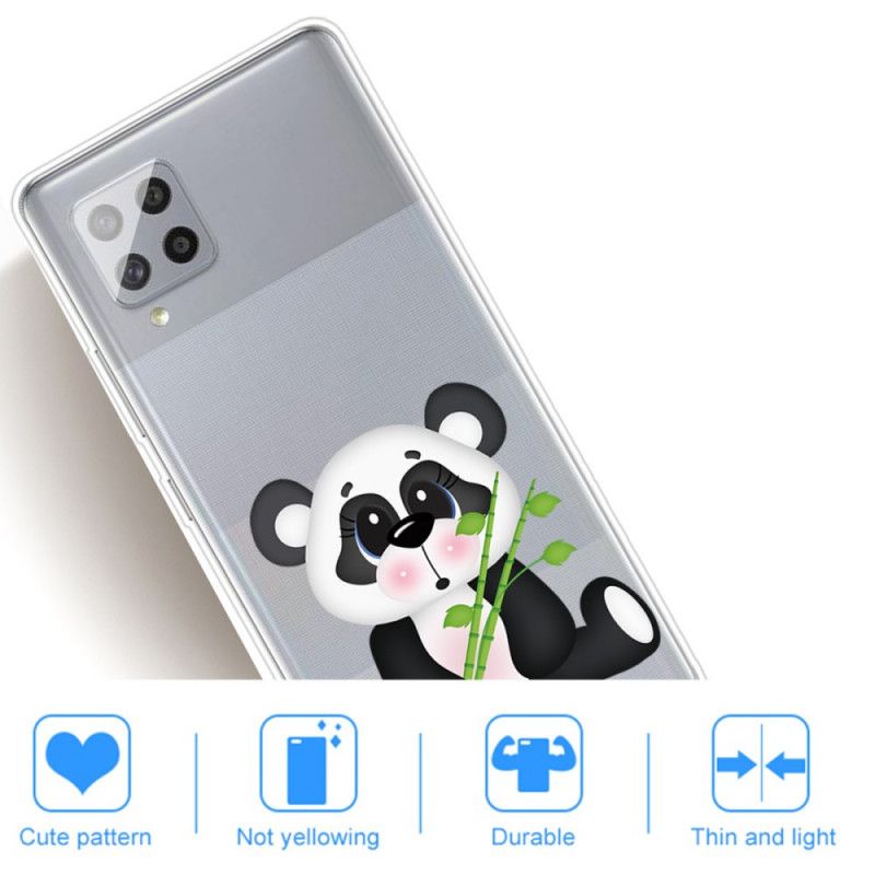 Cover Hoesje Samsung Galaxy A42 5G Telefoonhoesje Transparante Droevige Panda