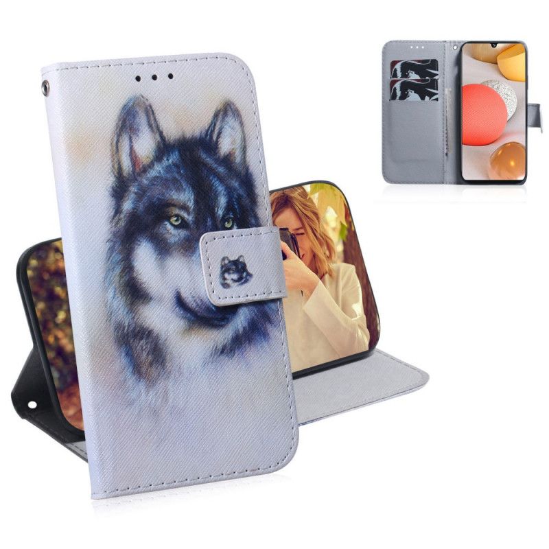 Flip Case Leren Samsung Galaxy A42 5G Honden Blik