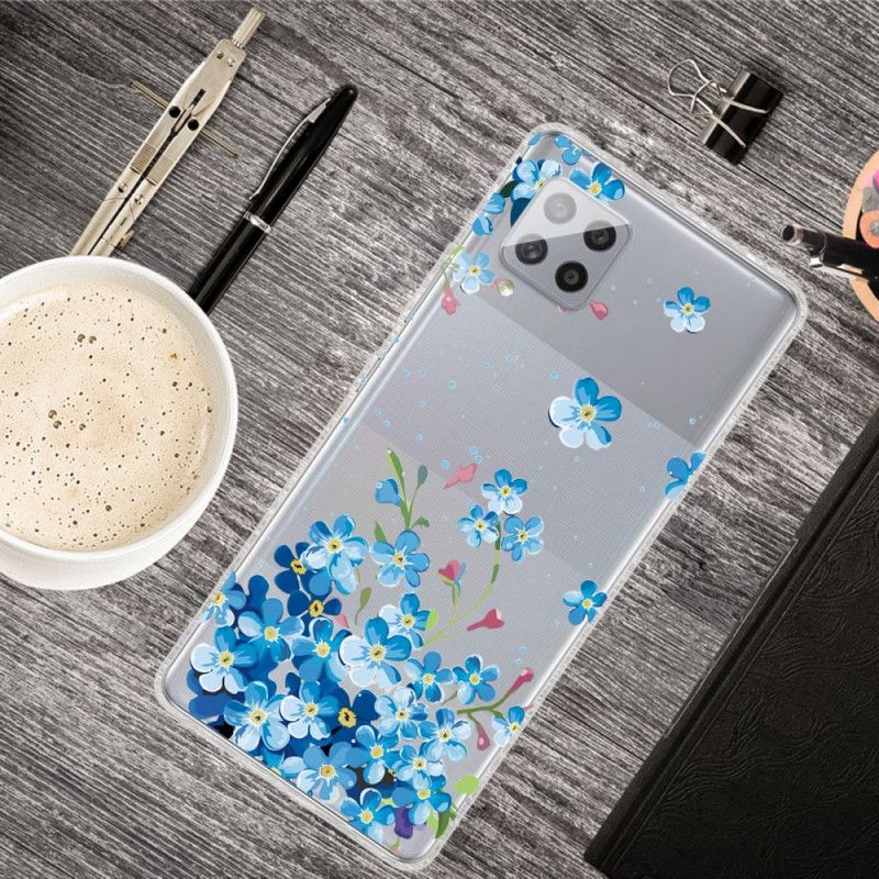 Hoesje Samsung Galaxy A42 5G Blauwe Bloemen