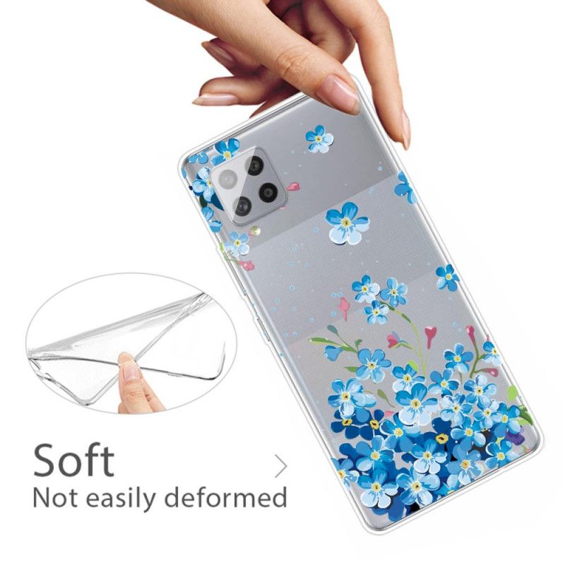 Hoesje Samsung Galaxy A42 5G Blauwe Bloemen