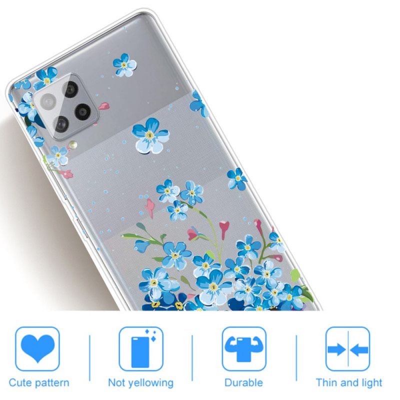 Hoesje Samsung Galaxy A42 5G Blauwe Bloemen