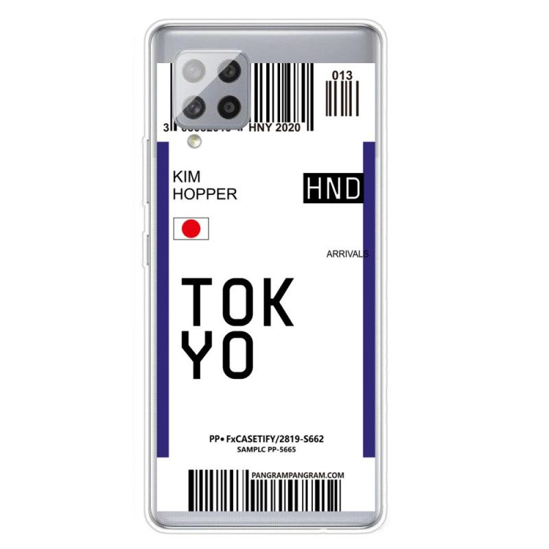 Hoesje Samsung Galaxy A42 5G Donkerblauw Zwart Instapkaart Tokyo