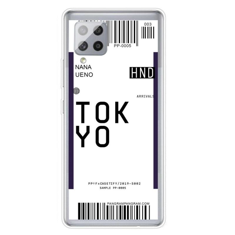 Hoesje Samsung Galaxy A42 5G Donkerblauw Zwart Instapkaart Tokyo