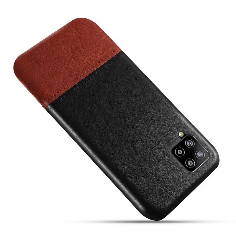 Hoesje Samsung Galaxy A42 5G Rood Zwart Ksq Tweekleurig Leereffect