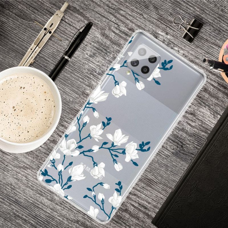 Hoesje Samsung Galaxy A42 5G Witte Bloemen