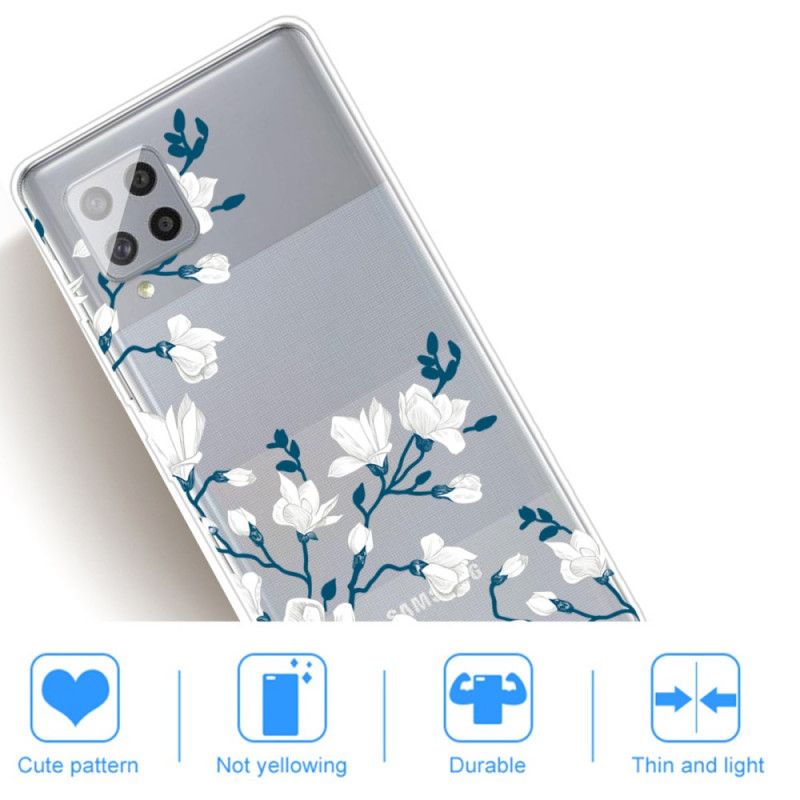 Hoesje Samsung Galaxy A42 5G Witte Bloemen