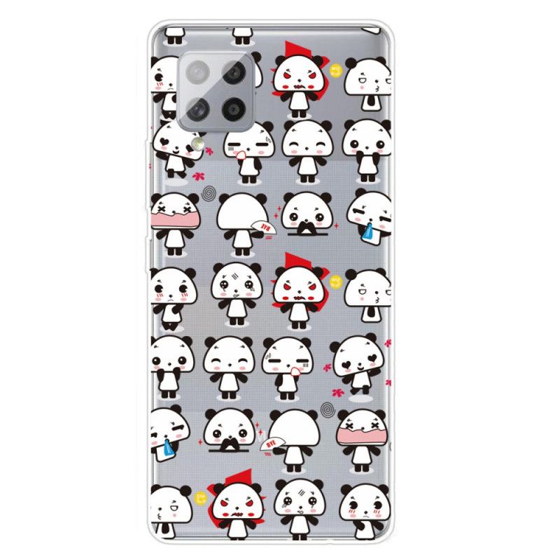 Hoesje voor Samsung Galaxy A42 5G Transparante Grappige Panda'S