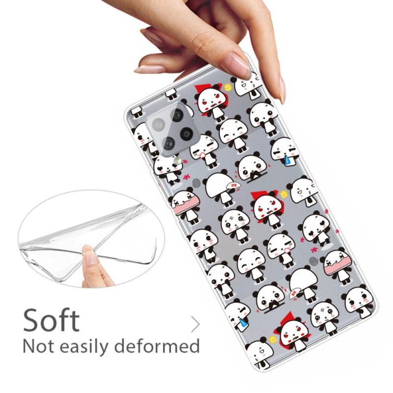 Hoesje voor Samsung Galaxy A42 5G Transparante Grappige Panda'S