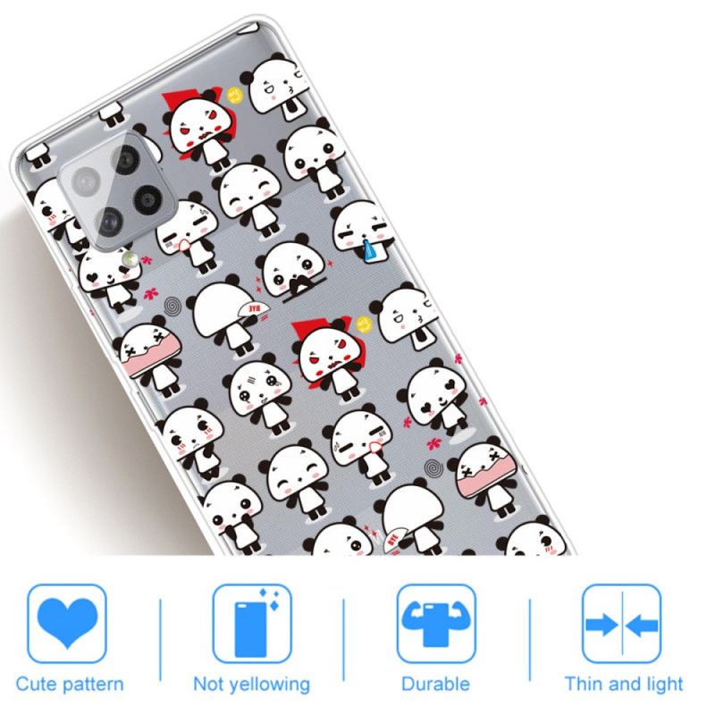 Hoesje voor Samsung Galaxy A42 5G Transparante Grappige Panda'S