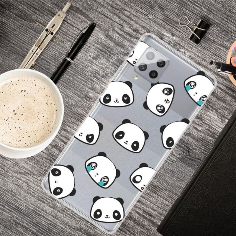 Hoesje voor Samsung Galaxy A42 5G Transparante Sentimentele Panda'S