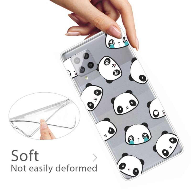 Hoesje voor Samsung Galaxy A42 5G Transparante Sentimentele Panda'S