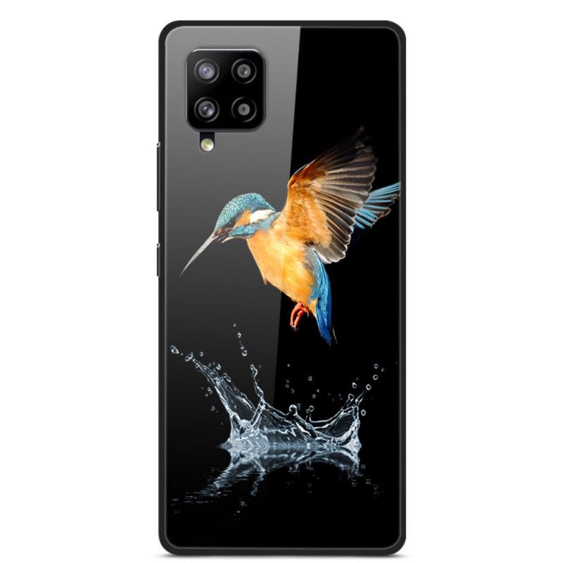 Hoesje voor Samsung Galaxy A42 5G Vogelkroon Gehard Glas